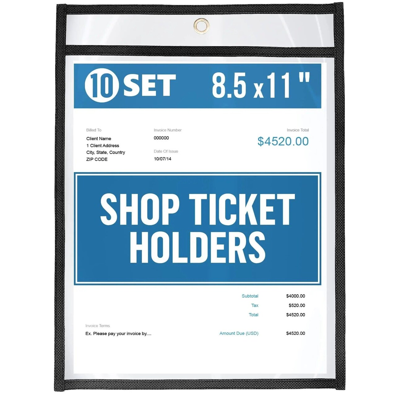 10 Pack Job Ticket Holders 8 1 2 x 11 Work Order Plastic Sleeves for Documents Shop Ticket Holders Dry Erase Pocket Sleeves Dry Erase Pockets Dry Erase Sleeves Clear Pocket Sleeves